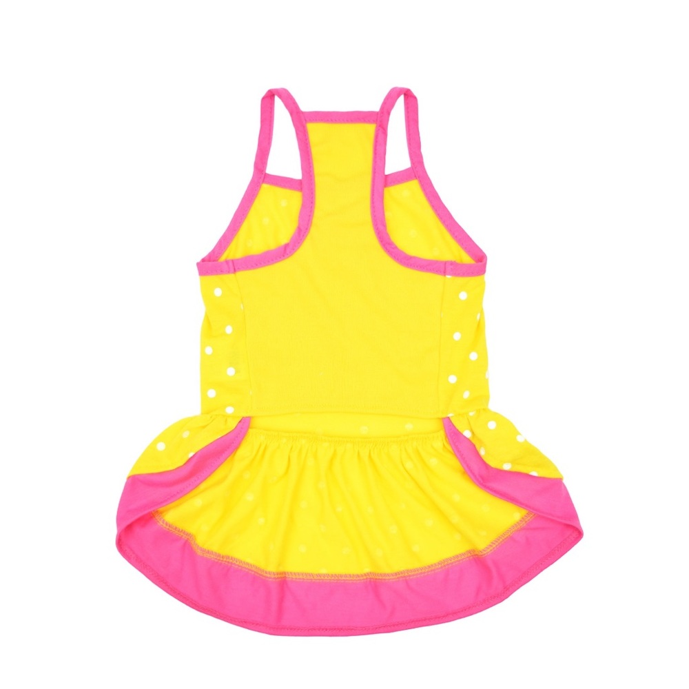 NWT Vibrant Life Dog Dress, Yellow Pink Polka Dot, XXSmall under 10 pounds - Picture 4 of 6